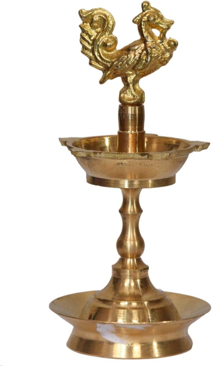 K7 Metal Brass Kuthuvilakku Pooja Diya (Gold)