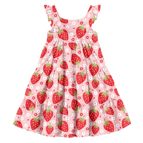 Image of Vieille Toddler Girls Summer Dress Ruffle Casual Beach Sundress 2-8 Years