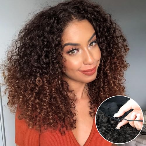 NOSTALGIA 16 Inch Kinky Curly Half Wig, 3-in-1, Black & Dark Brown - image 7