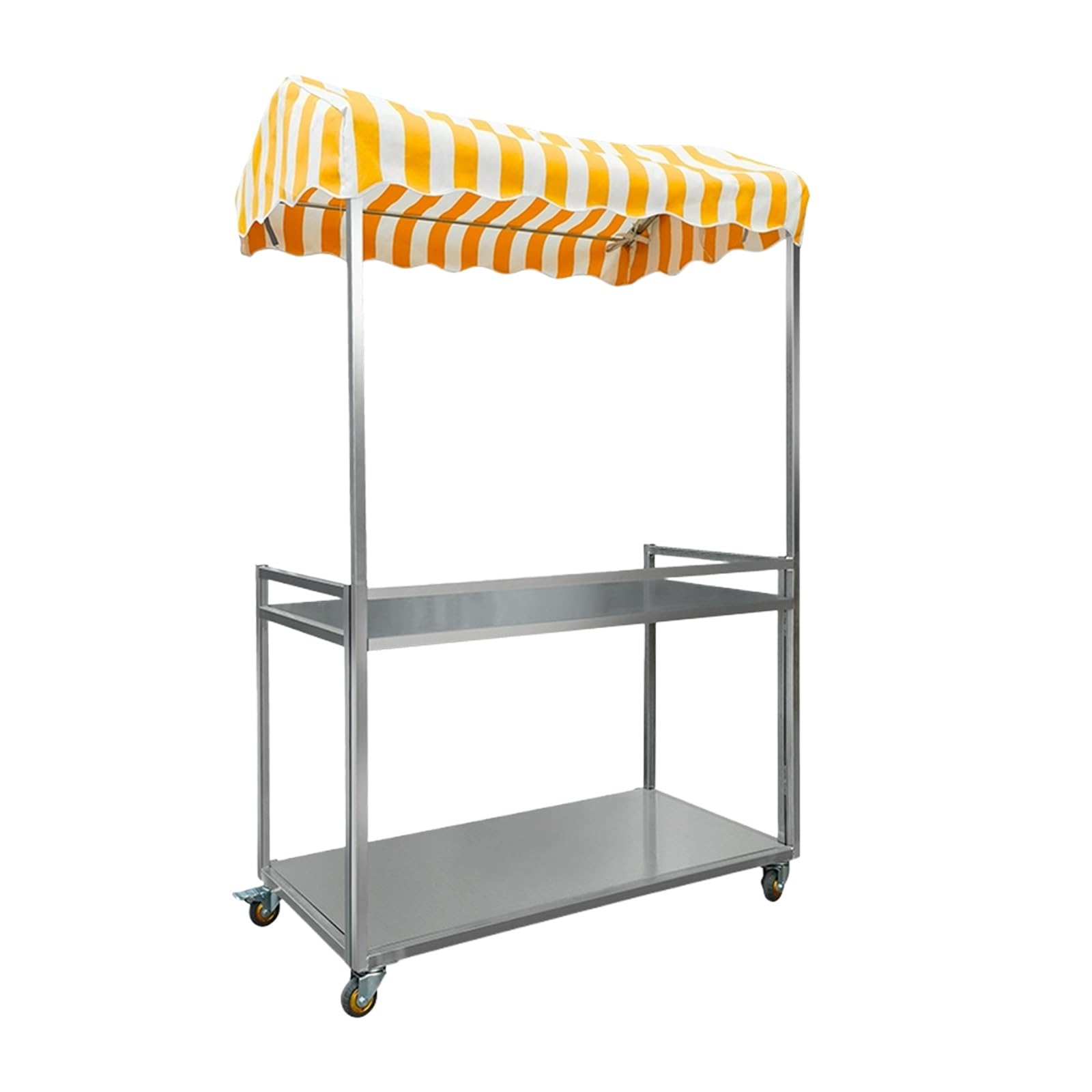 Faltbarer Verkaufsstand mit Dach, tragbarer Outdoor-Verkaufswagen, Essensstand mit Regal und feststellbaren Rädern, ideal für Märkte, Street-Food-Veranstaltungen und Festivals