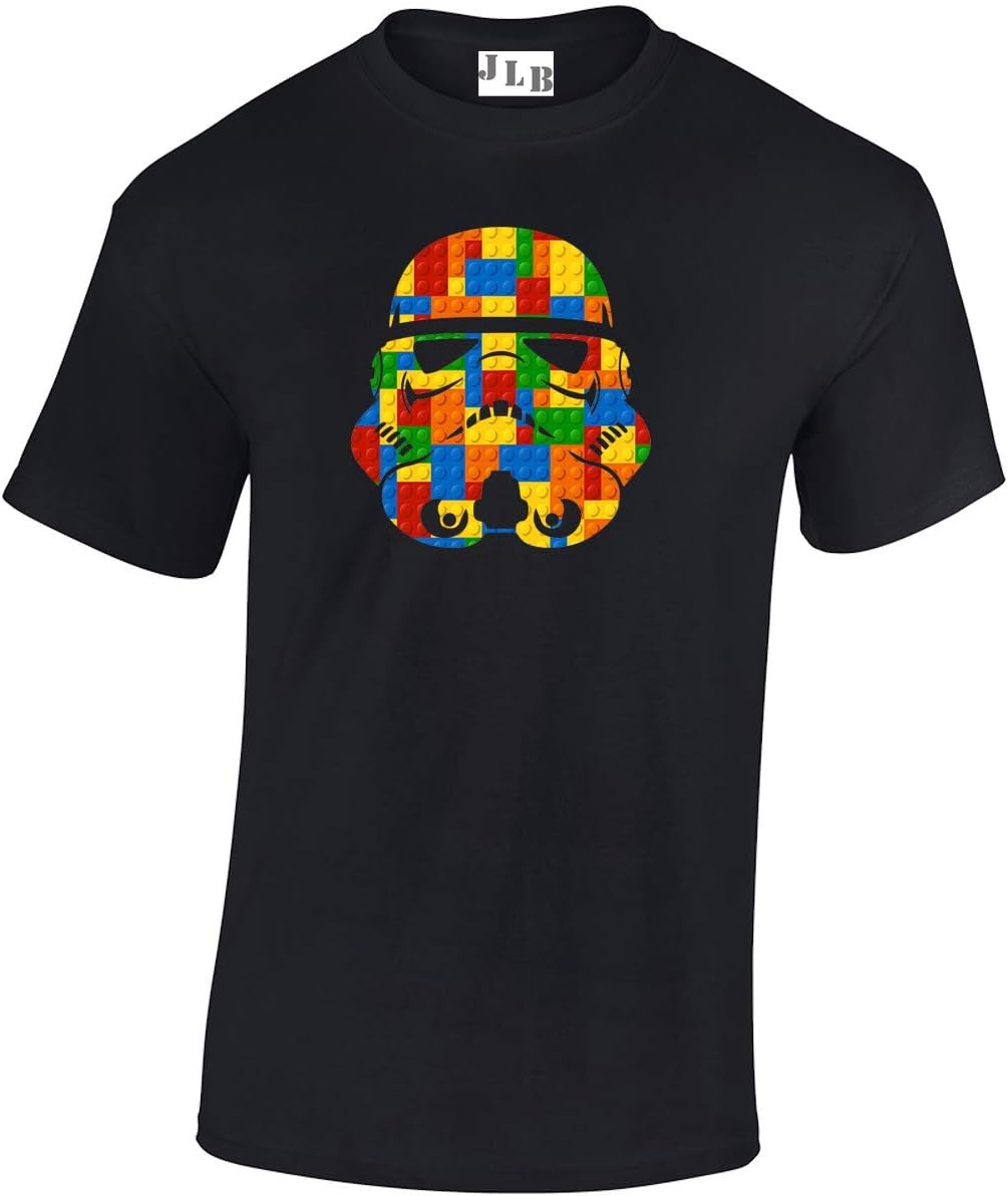 Sponsored Ad – Trooper Helmet Bricks Space Wars Sci Fi Movie Film Inspired Premium Quality Regular Fit T-Shirt Top for Men and Teens