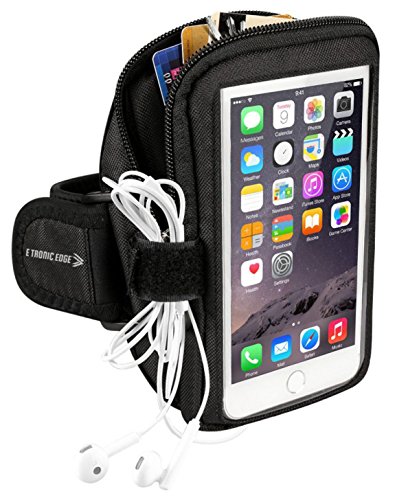 Universal Phone Holder For Running : Phone Armband Sleeve Workout Gear Arm Pouch Case & Bag For Apple iPhone 6 7 7S 8 8S PLUS X XS XR MAX & Galaxy Note 7 8 9 - ALL PLUS SIZED PHONES UP TO 6.4 INCHES