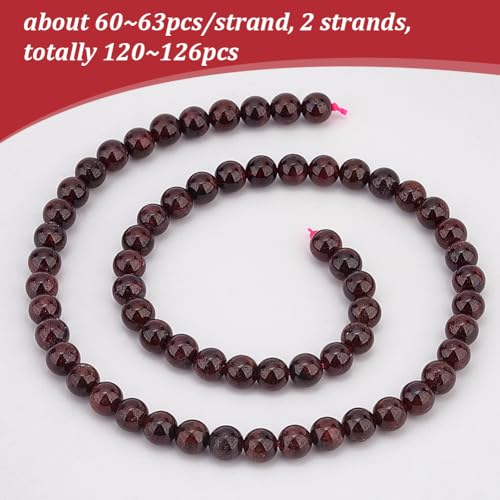 OLYCRAFT About 120~126pcs 6mm Natural Garnet Stone Beads Natural Garnet Beads Round Loose Gemstone Beads Energy Stone 5.5~6.5mm for Bracelet Necklace Earrings Jewelry Making DIY Crafting - Image 4