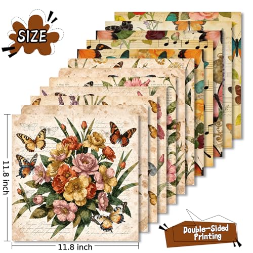 Papier scrapbooking vintage double face 30x30 cm de qualité