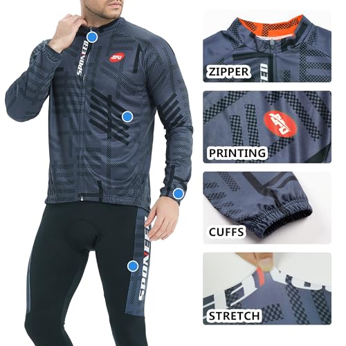 sponeed Mens Padded Cycling Jersey Suit
