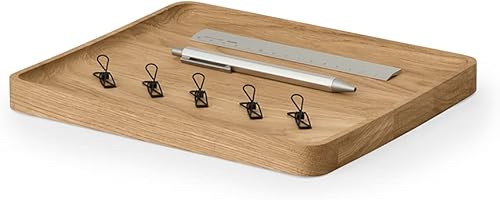 Miniatura 2 de Oakywood Bandeja Catchall de madera hecha a mano, organizador de escritorio de madera, fabricado en la UE, almacenamiento de escritorio de madera