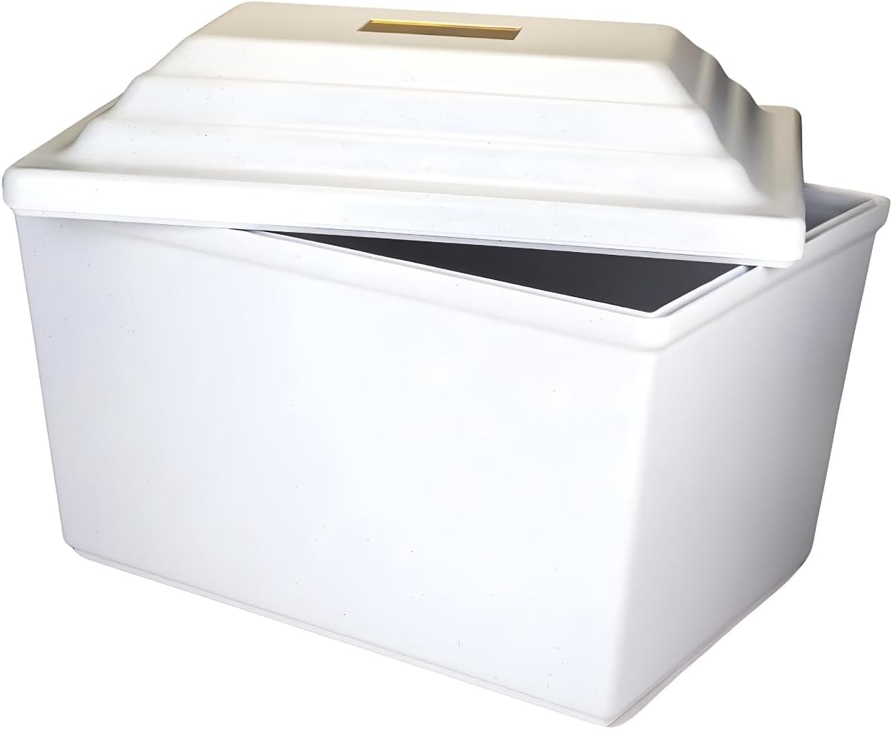 Silverlight Fortress Urn Vault in White, Single Urn Vault for One, Ground Burial Urn Vault, Holds One Adult Cremation Urn for Human Ashes, Durable Cremation Urn Vault for Cemetery Burial