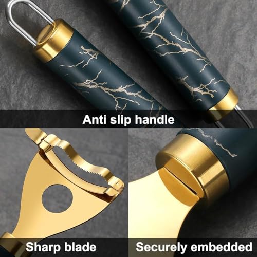 Image of Gold Corn Peeler | Stainless Steel Corn Kernel Remover |Makai Quick & Easy Handheld Corn Cutter | Durable & Sharp Cob Stripper | Kitchen Essential for Effortless Corn Peeling