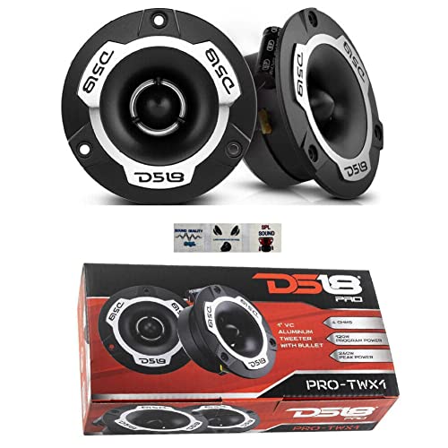 2 DS18 Pro-TWX1 Super Tweeter Bullet de 9,60 cm 96 mm de diámetro 120 vatios rms y 240 vatios máx 4 ohmios 103 db sensibilidad 4 cm Profundidad, por par + 3 Stickers Gratis Cover