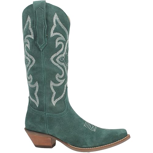 Dingo Womens Out West Embroidered Snip Toe Casual Boots Knee High Mid Heel 2-3" - Black
