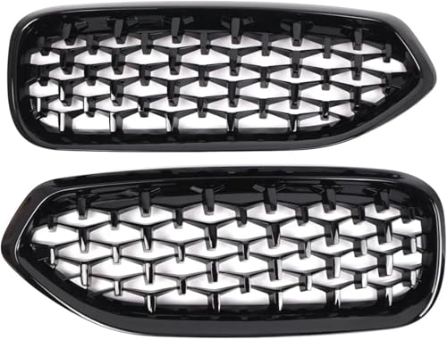 Parrilla delantera de doble puente negro brillante para BMW G29 Z4 de estilo diamante moderno