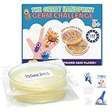 Bacteria Handprint Kit for Kids | 2 Giant 150mm Pre-Poured Agar Petri Dishes Science Fair Project...