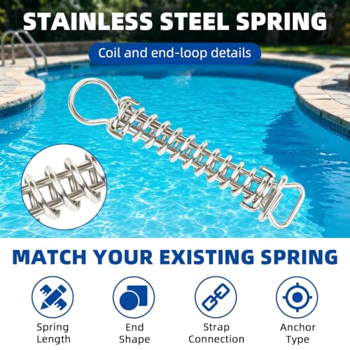 Resortes de acero inoxidable 8 pulg para cubierta piscina miniatura 4