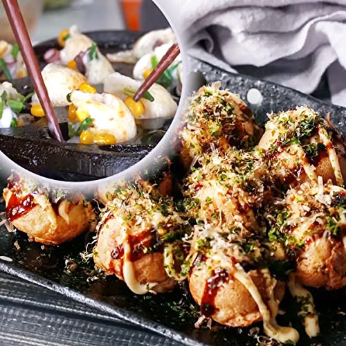 Designscape3D Cast Iron Takoyaki Pan - 15 Holes Takoyaki Pan For Stovetop, 8 Inch Takoyaki Grill Pan With Takoyaki Flip Tool #TOP6