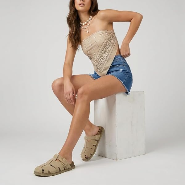 CUSHIONAIRE Benson Fisherman Sandals for Women 2025 โ Suede Slip On Closed Toe Womens Clogs with Memory Foam Cork Footbed and Arch Support, BISCUIT 7.5 by CUSHIONAIRE - Used condition - Image 8
