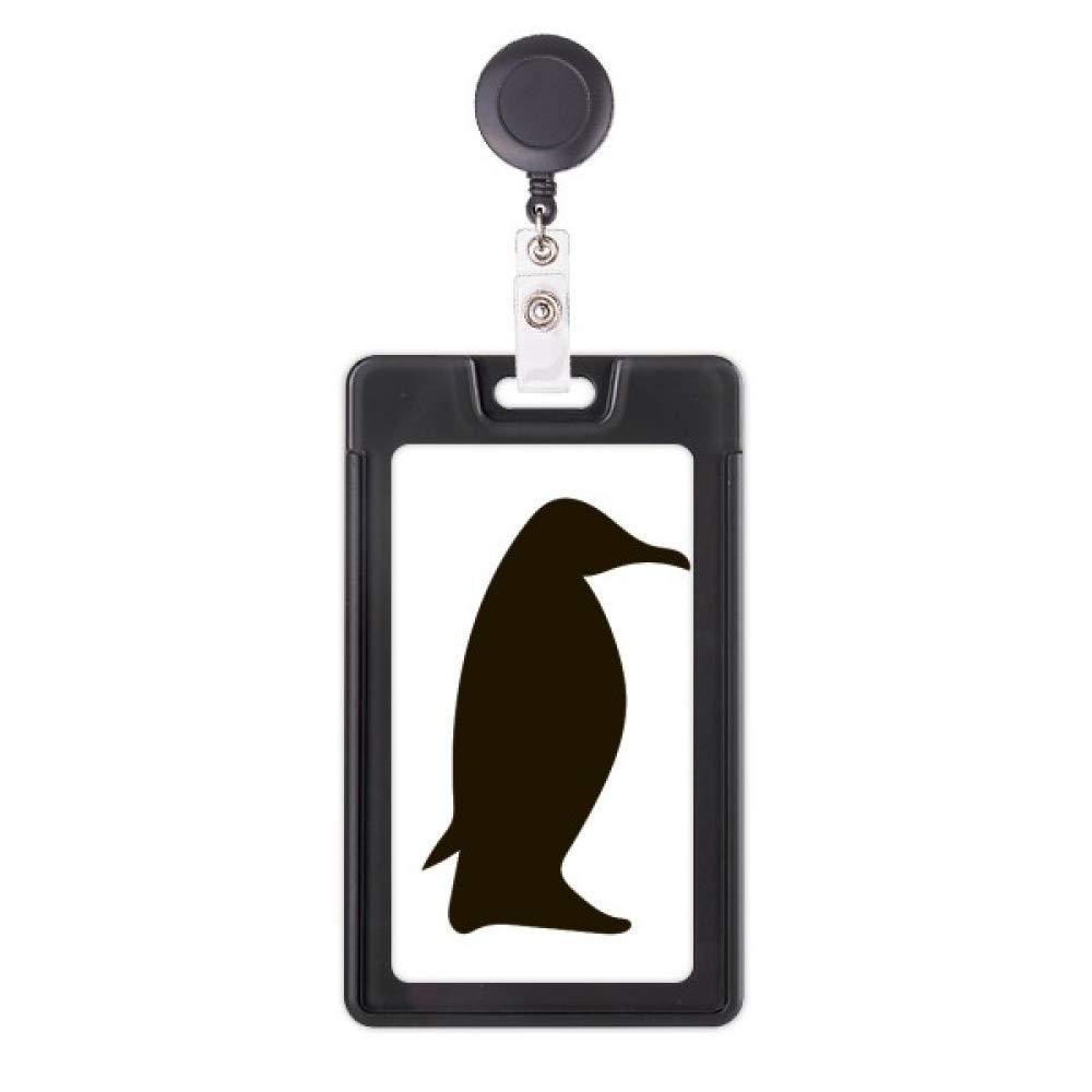 Funda retráctil para tarjetas de pingüino negro con cordón extensible suave 5