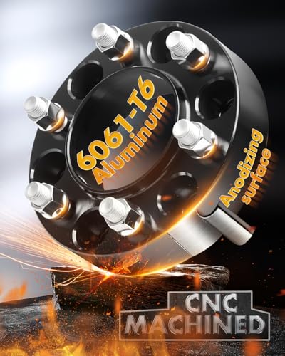 Image of dynofit 6x5.5 Wheel Spacers 1.5inch for 2022-2026 Tundra, 2024+ Tacoma, 2025+ 4Runner, 4Pcs 6x139.7 Wheel Spacer with M14x1.5 Studs 95.2mm Bore Hubcentric Forged Spacer for Toyota & Lexus 6 Lug Truck