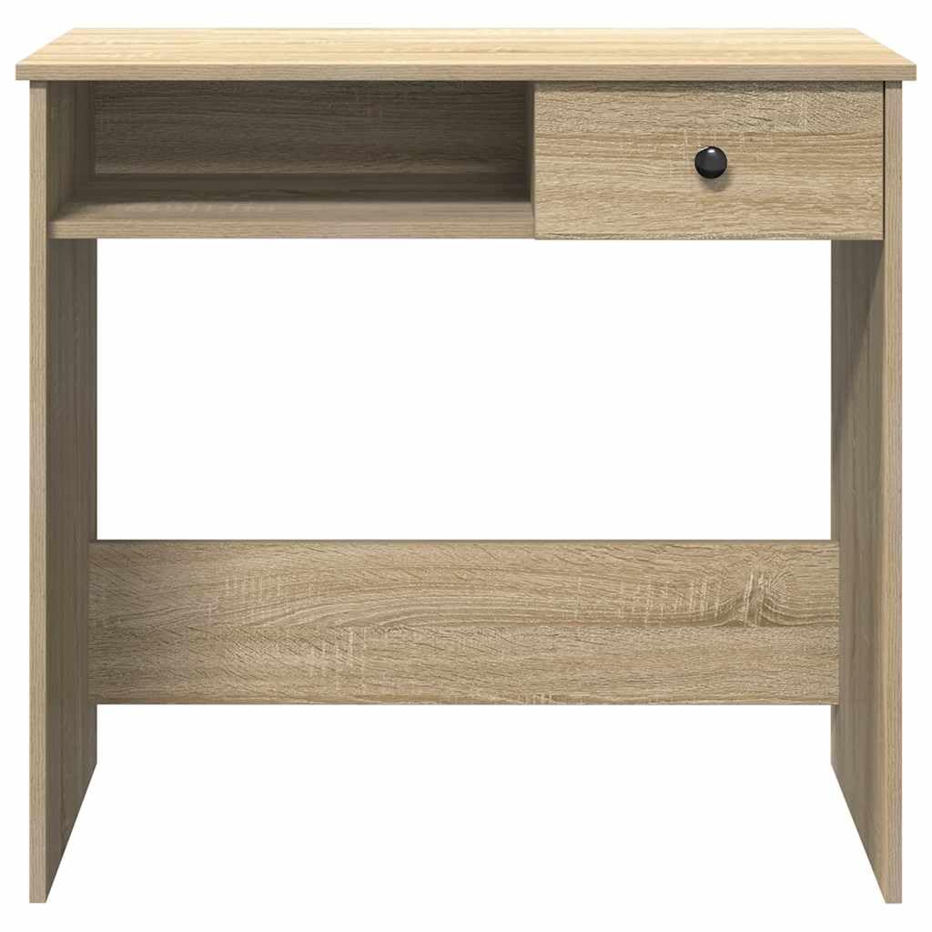 Escritorio de madera de roble Sonoma, 80 x 40 x 75 cm, mesa de ordenador con amplia superficie de trabajo y mucho espacio para carpetas y dispositivos de PC, versátil