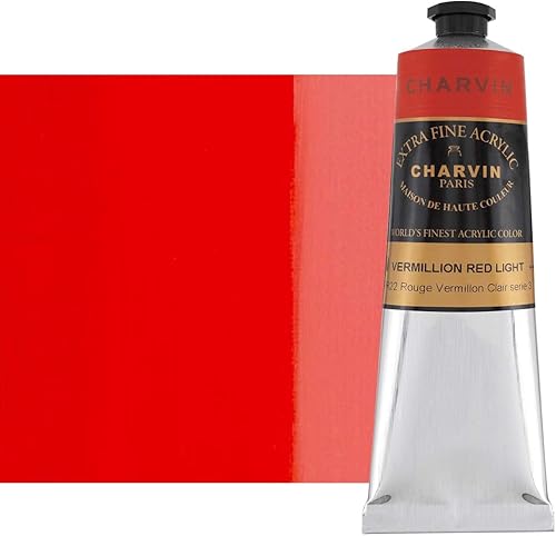 Miniatura 2 de Charvin - Pintura acrílica profesional extrafina para artistas, tonos temáticos de la naturaleza, 5.1fl oz de luz roja bermellón