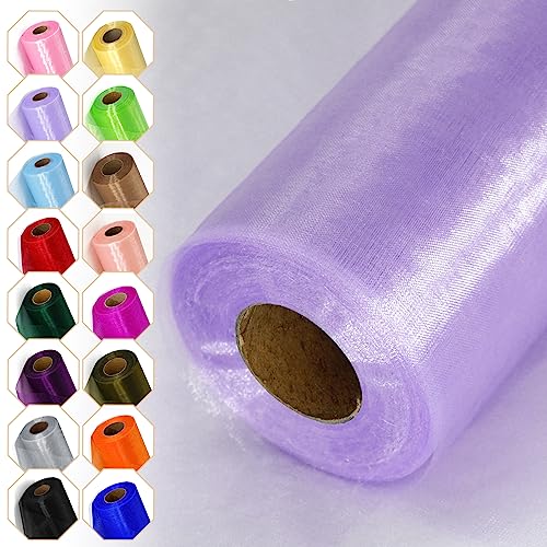 Luceinvita Organza Tulle Fabric Roll 12" X 50 Yards (Lilac)