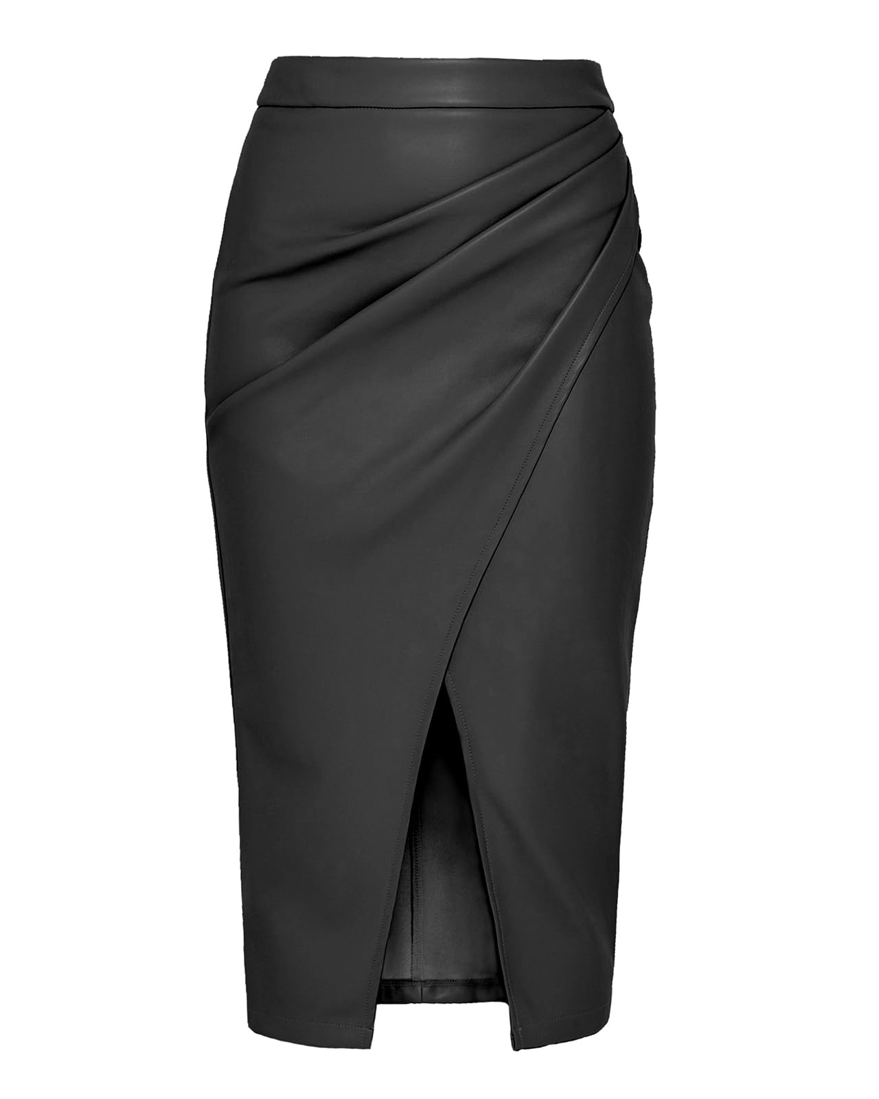 Teddify Women's Faux Leather Midi Skirt 
