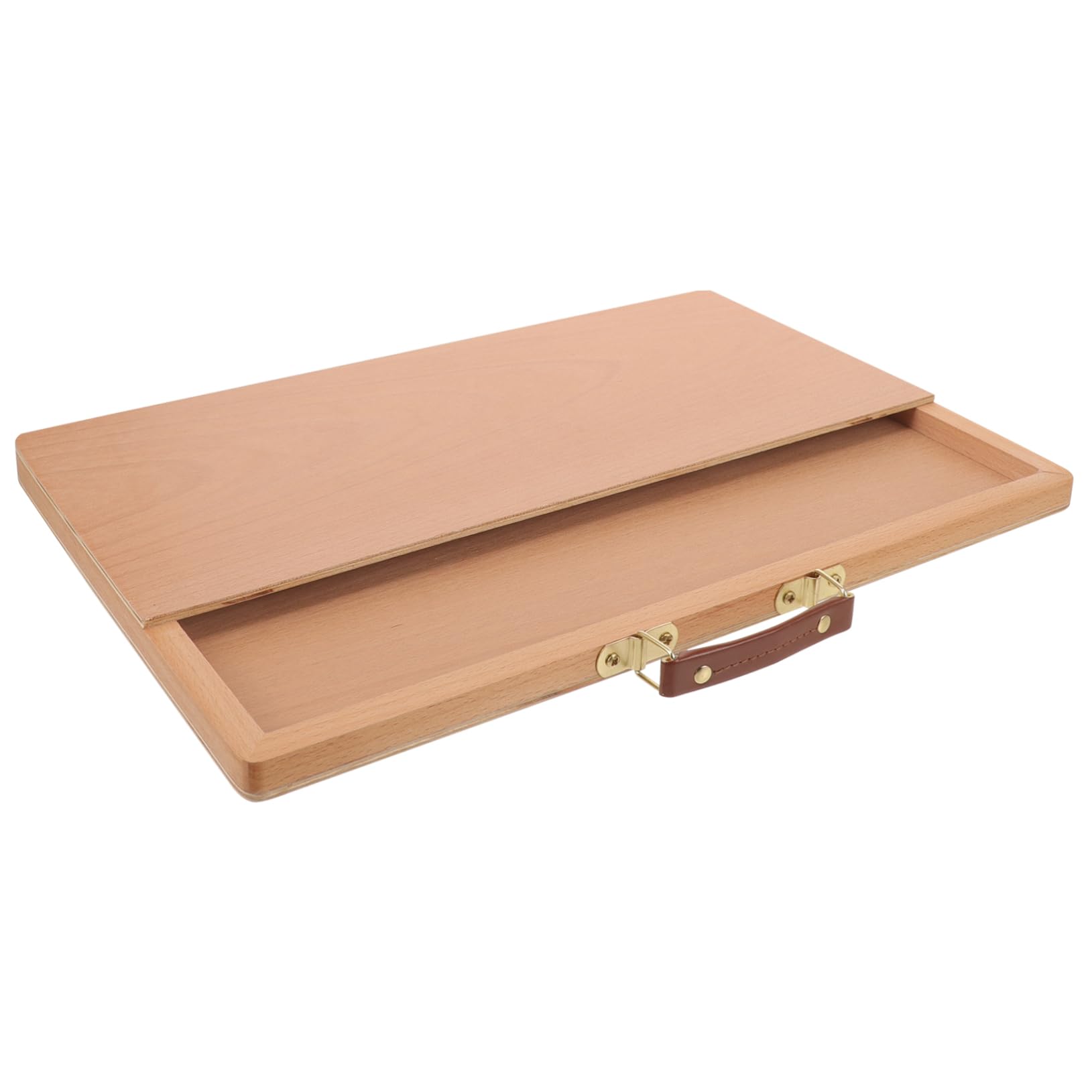 Tavola da Disegno Portatile Marrone in Legno e Cuoio con Ampia Superficie Liscia per Pittura Outdoor e Schizzi Artistici