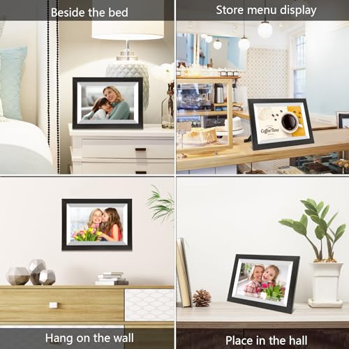 Image of Akimart 32GB 10.1 Inch Wood Digital Photo Frame 1280x800 IPS LCD Touch Screen,Smart WiFi Digital Picture Frame, Auto-Rotate Portrait and Landscape, Share Moments Instantly via Frameo App from Anywhere