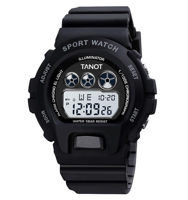 TANOT Black Analog Digital Sport Watches for Mens and Boys (B0CJ771FG4) Amazon Price History, Amazon Price Tracker