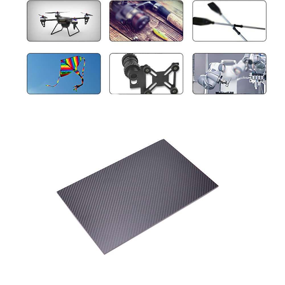 Placa de Tablero de Fibra de Carbono， Tablero de Fibra de Carbono de 50 x 60 cm y 20-0,2 mm de Grosor.(40Cm/15.7In*50Cm/19.6In*6Mm)