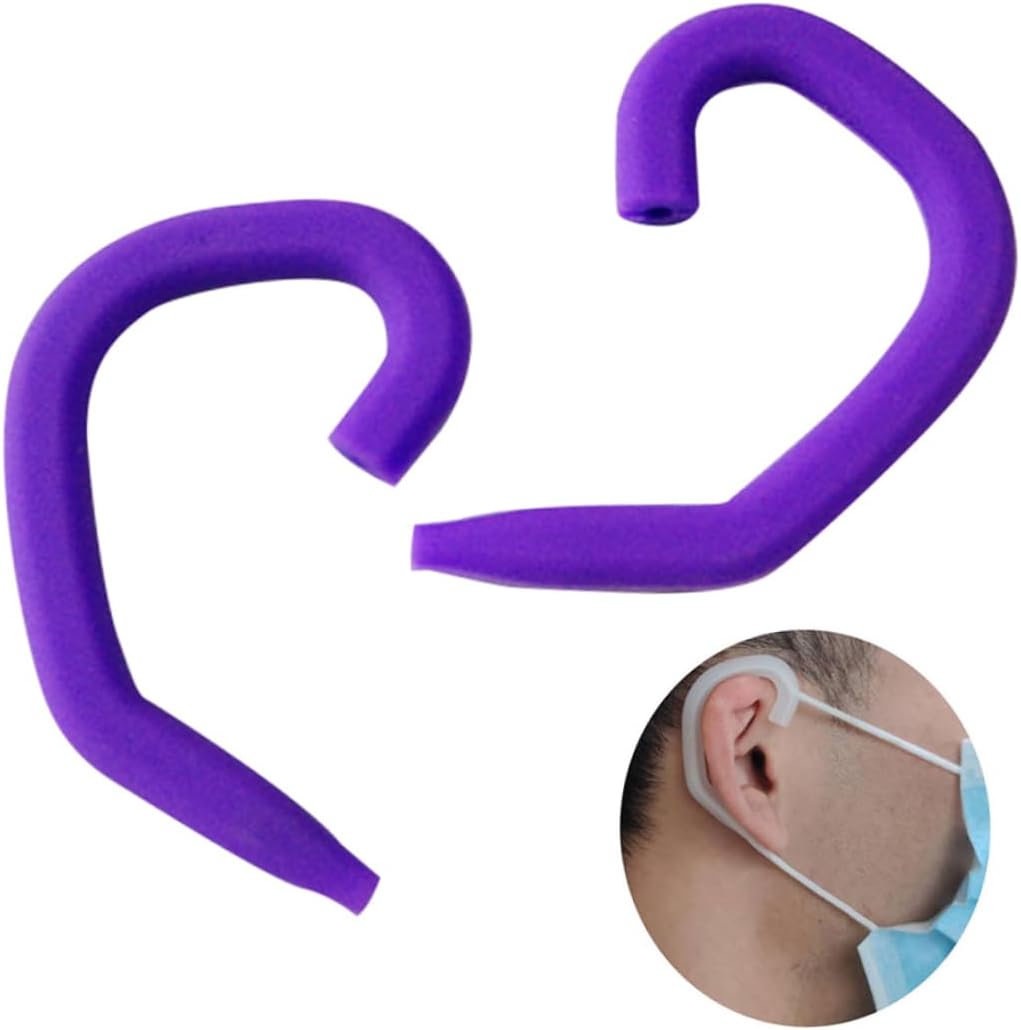 SHINEOFI 16pairs Protective Silicone Ear Hooks for Mask Rope Comfortable Soft and Sturdy Clips for Earphones Random Color