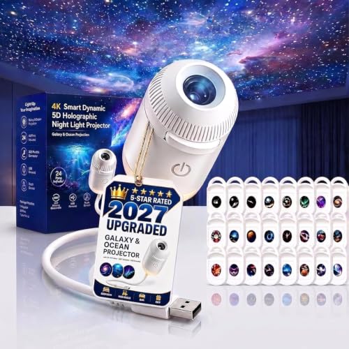 Image of 2027 Upgraded Galaxy & Ocean Projector, Plug and Play Hd Star Projector