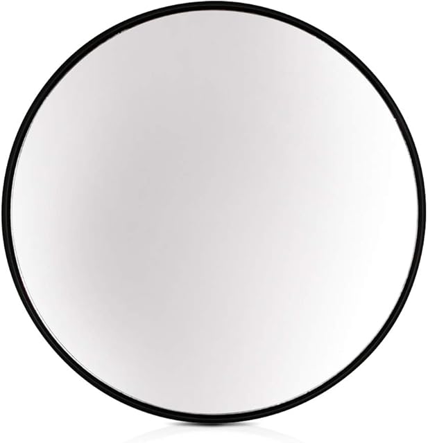 Elegance by Casa Chic  Large Metal Wall Mirror  58.5 cm Round  Electroplated Metal  Wall mounted - Bathroom and Living room - Black