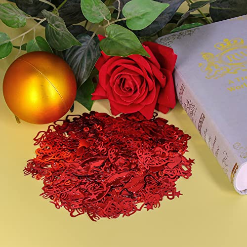 Giftota Red Heart Confetti With Stars Circles Lips Foils, Anniversary Table Love Confetti Decorations For Gift, Wedding, Birthday, Party Supplies, 3.53 Oz #TOP4