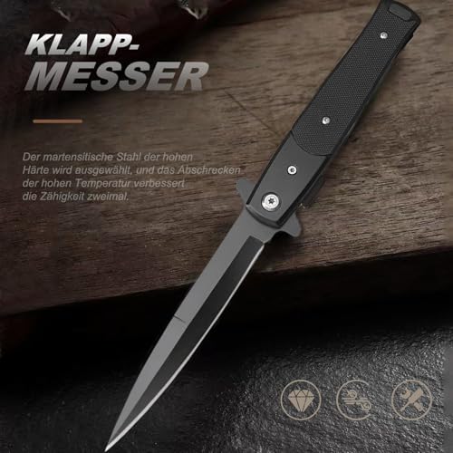 BEFUNC Klappmesser Taschenmesser mit Gürtelclip, Scharfes Einhandmesser mit Edelstahlklinge für Arbeit Wandern Camping