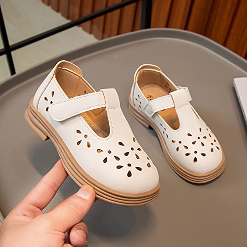 Toddler Baby Kid Girl Boy Sandals Leather Non Slip Sandals Outdoor Breathable Sandals Summer Autumn (White, 13 Big Kids)4