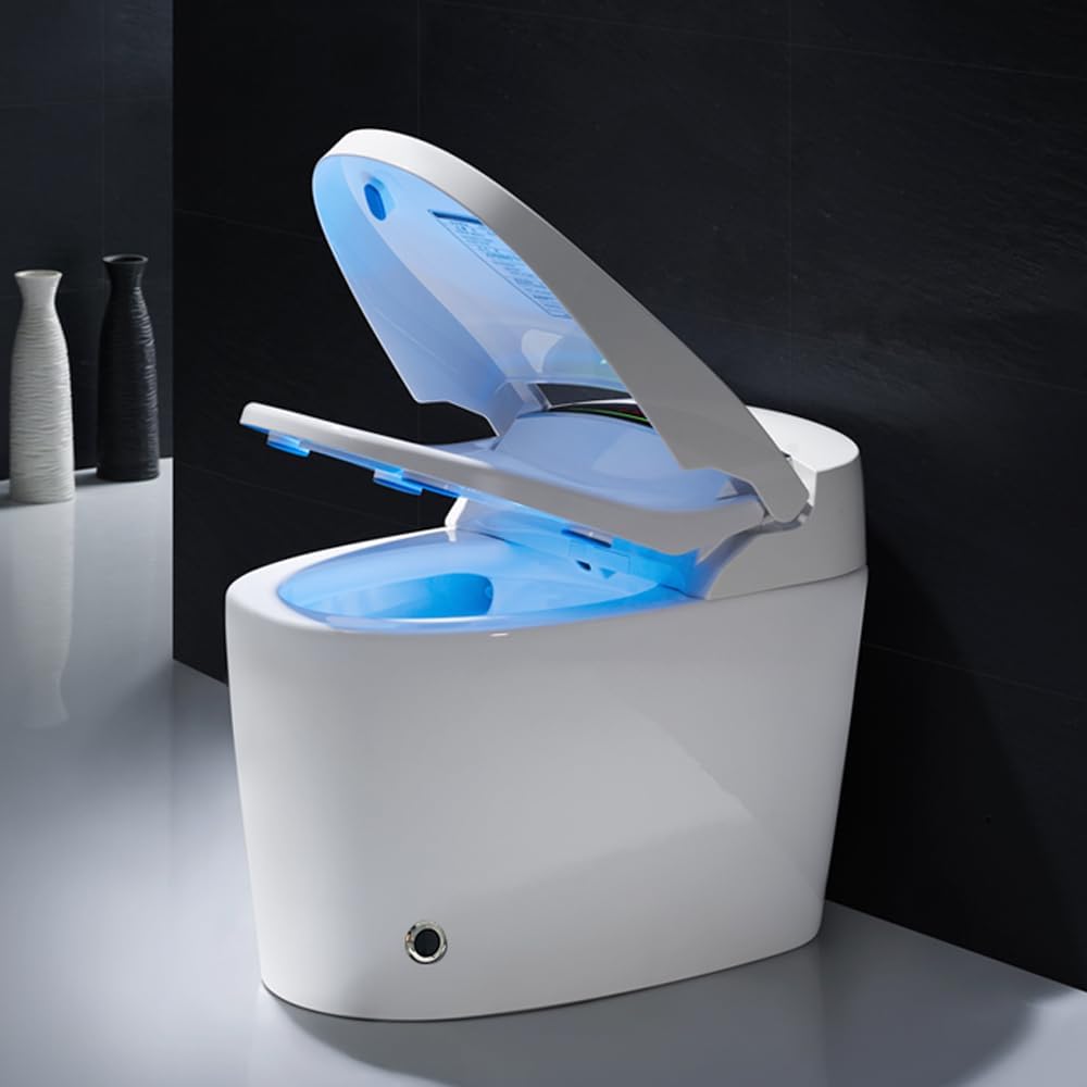 MOPO 3018 Smart Toilet, One Piece Bidet Toilet with Foam Shield, Foot Sensor, Heated Seat, Warm Water Sprayer & Dryer, Remote Control