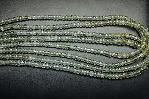 Perles aigue-marine mousse naturelle facettées 4-5mm pour bijoux haut de gamme
