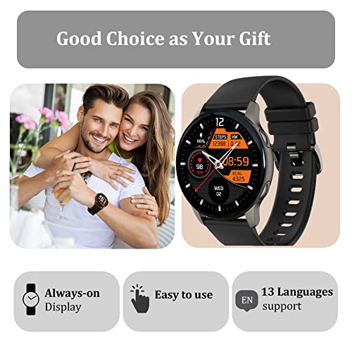 Smart Watches For Men Women, Smartwatch Samsung Iphone Android Phones Compatible, Amoled Touchscreen, Heart Rate Blood Oxygen Sleep And Swim Sports Tracking Fitness Watch, Gift For Father Husband #TOP5