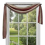 Achim Home Furnishings Ombre Window Curtain Scarf, 50' x 144', Burgundy