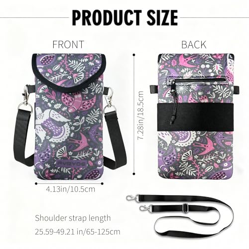 Image of Neoprene Phone Sleeve Pouch Case Bag for Men Women w /Crossbody Strap /Neck Lanyard for iPhone 17 /16 /15 /14 Pro Max, Samsung S25,Pixel 10