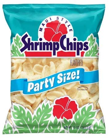 Maui Style ShrimpChips PARTY SIZE, Large 10oz bag (283.5g), 2 PACK