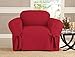 Kashi Micro-suede Slipcover Sofa Loveseat Chair Furniture Cover (Chair, Ruby)