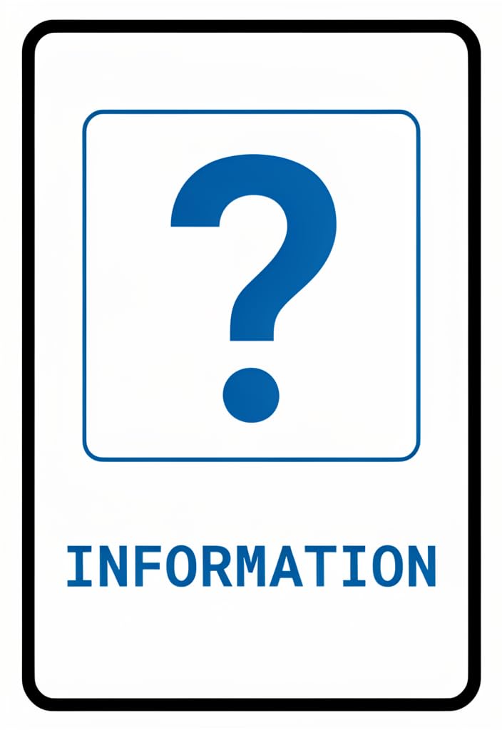 peiyeety Information Tin Sign 12x8 Inch, Blue Question Mark Metal Wall Decor, Vintage Style Informational Sign Plaque for Office, School, Business, Reception Area, Home Decor Gift