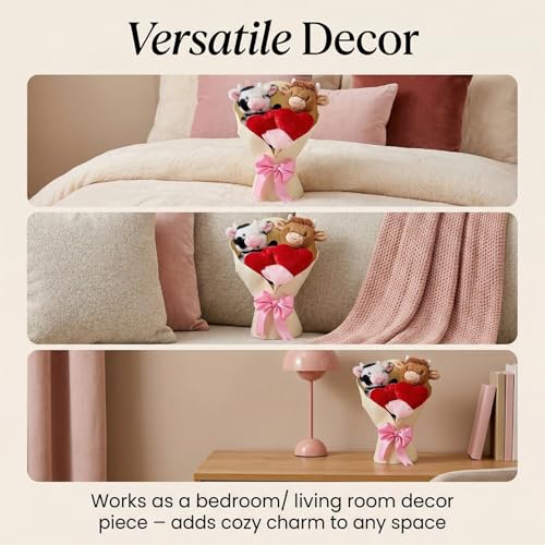 Peluche vache des Highlands en bouquet déco de mariage