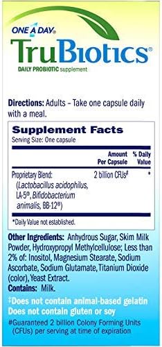 TruBiotics Daily Probiotic, 30 Capsules - Gluten Free, Soy Free Digestive + Immune Health Support Supplement for Men and Women (Pack of 6)