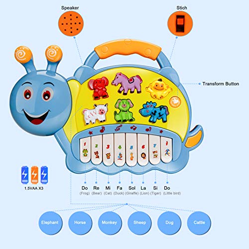 BeebeeRun Baby Musical Toys, Electronic Kids Musical Instruments Keyboard Piano Drum Set Learning Light Up Toy for Toddlers, Infant Early Educational Development Music Toys for Babies - Thumbnail 2