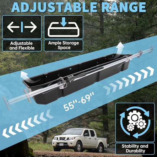 image for HECASA Adjustable 55-69 inch Truck Storage Box Compatible with Ford Ch