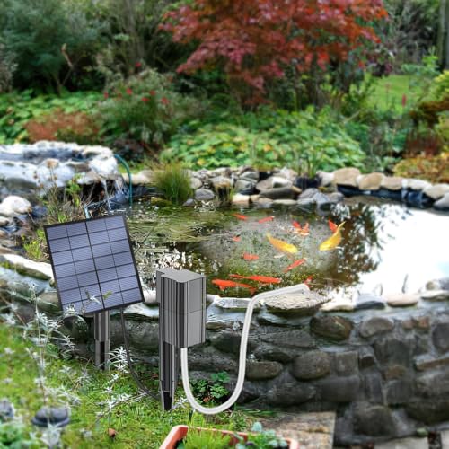 Aireador acuario solar portátil y bomba de aire para peces de pesca e hidroponía 8