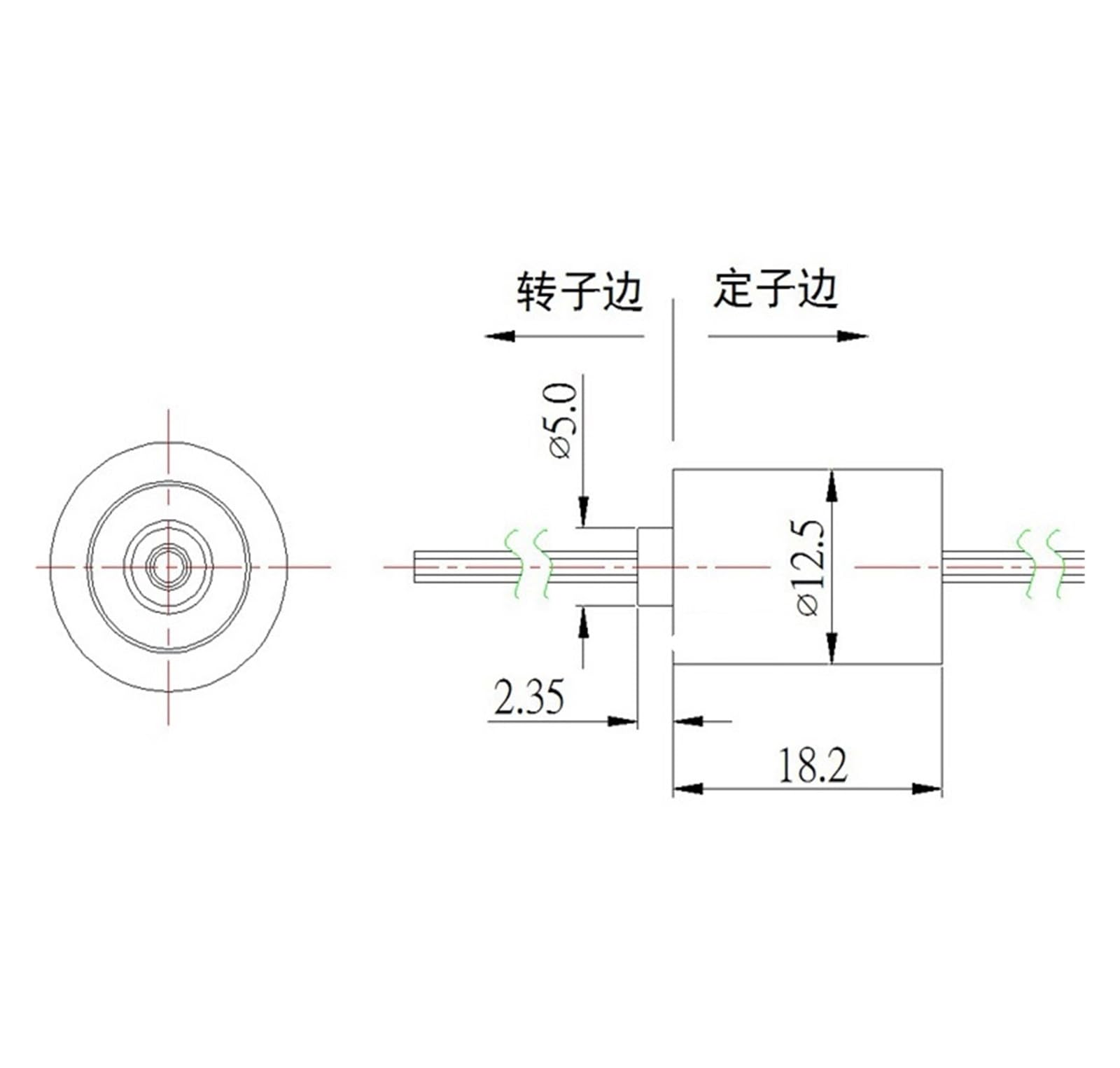 ZSR012U-2 * 5A OD 12mm 2-Wege 5A Schleifring, Schleifring 60 Grad Rotationsübertragung Hochgeschwindigkeitskugel Bühnenlicht Schleifring