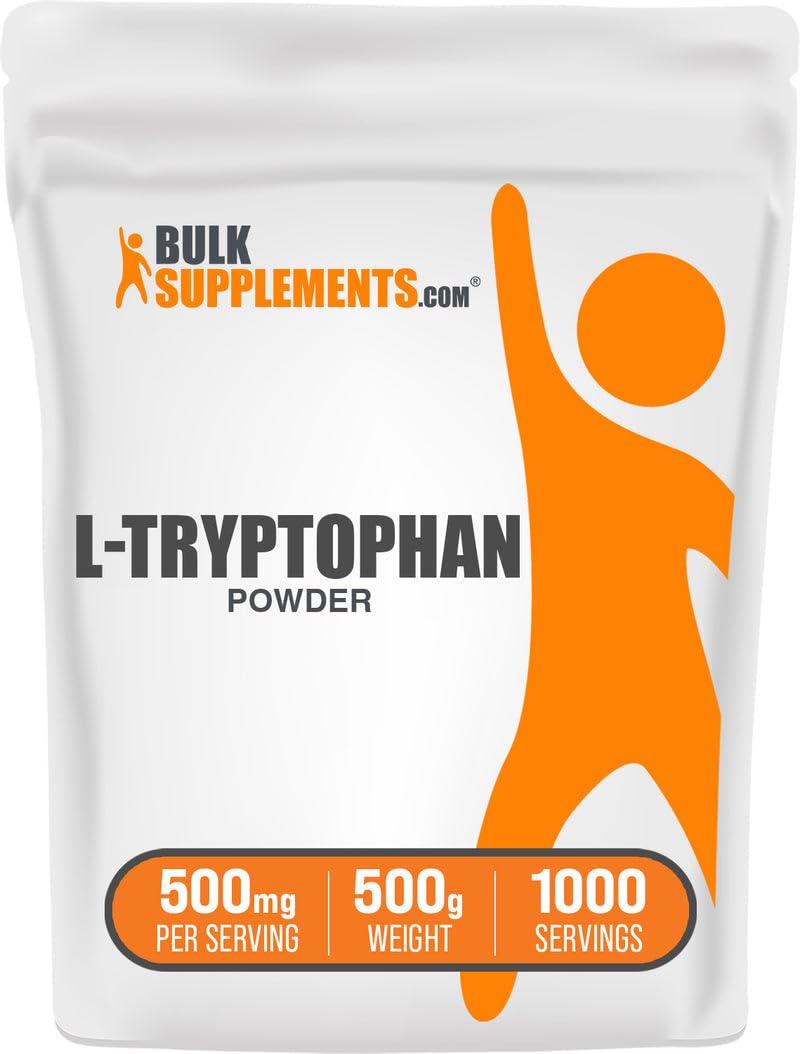 BulkSupplements.com L-Tryptophan Powder - Tryptophan Supplement, Amino Acid Supplement - Gluten Free, 500mg per Serving, 500g (1.1 lbs) (Pack of 1) 1.09 Pound (Pack of 1)